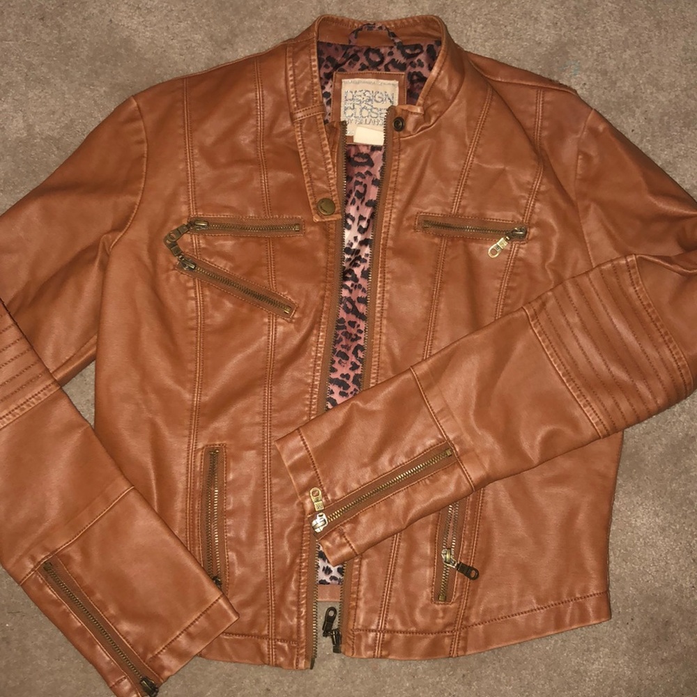 Billabong soft brown faux leather jacket
